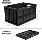 CleverMade Collapsible Storage Bin, 46L Crate, Holds Up to 75 lb, Black - Image 3