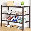 Smiry Bamboo Shoe Rack, 12 Vertical Slats, 3 Tier - 26.8" Wide, Brown by Smiry
