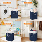 TasticTotes Laundry Basket 3-Pack, Laundry Hamper, 75L-Blue - Image 5