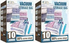 10 Jumbo Vacuum Storage Bags for Bedding, Vacuum Seal Bags for Clothing (Pack of 2) by HIBAG