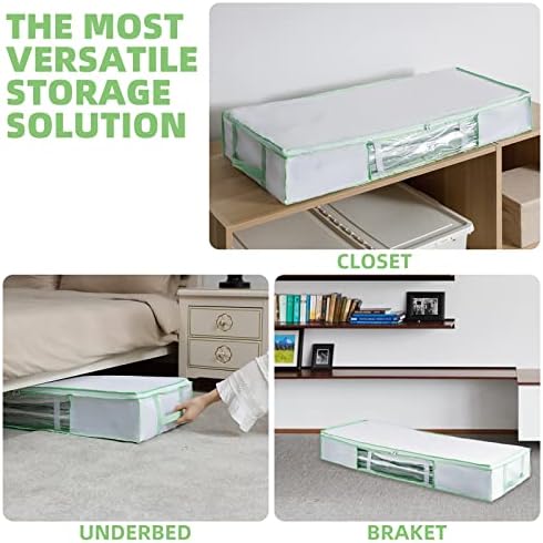 TAILI Under Bed Comforters Storage Container, Save 80% Space, Large Capacity Foldable Under Bed Storage Box for Quilts Pillow Blankets Linen, , 41" x 17.7" x 6", Jumbo Comforters Vacuum Storage Bag - Image 5