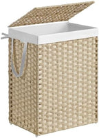 SONGMICS Laundry Hamper with Lid, 23.8 Gal (90 L) Synthetic Rattan,Foldable by Unknown