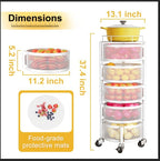 SNTD 5-Tier Fruit and Vegetable Basket Bowls for Kitchen, Rotating, White - Image 2