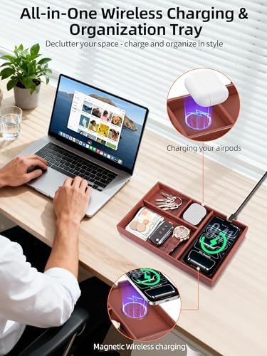 Valet Tray, Built in Wireless Charger, Nightstand Organizer - Image 2