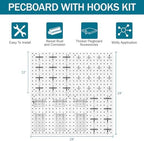 Peg Board Kit, Includes Pegboard and Accessories,with Hooks and Bins,Peg Board Wall Organizer for Office,Ornaments Display,Crafts Organization (66, White) - Image 4