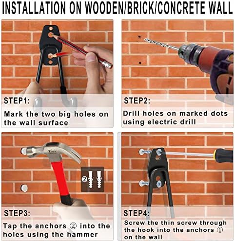 KOFANI Steel Garage Storage Hooks - 32 Pack Anti-Slip Coating, Heavy Duty Wall Mount Hooks for Hanging Bike, Ladder, Garden Tools - Image 5