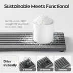 Razborci 2PCS Diatomite Quick Stone Drying Tray Mat For Bathroom & Kitchen Counter, Instant Dry Water Absorbent Drink Bar Coaster,Vanity Sink Caddy Organizer,Dish Soap Sponge Holders, Charcoal,8"x3.8" - Image 3