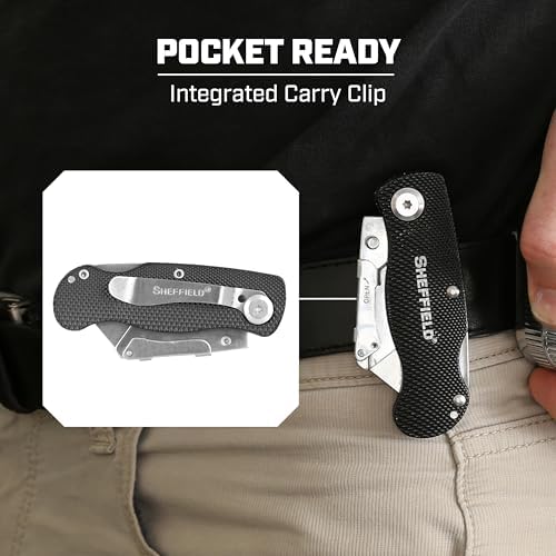 Sheffield Folding Utility Knife, Accepts Standard Utility Knife Blades - Image 6