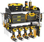 SUNALLY Power Tool Organizer, Wall Mount Garage Tools Storage Rack, Black by SUNALLY