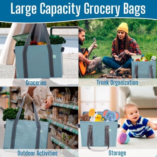 VENO 2 Pack Extra Large Reusable Grocery Shopping Bags Utility Tote - Image 6