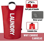 Caroeas 90L Laundry Basket (13 Colors), Waterproof Laundry Hamper, Laundry Bag with Padded Handles, Clothes Hamper Stands Up Well, Collapsible Laundry Basket Easy Storage - Image 4