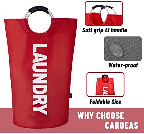Caroeas 90L Laundry Basket (13 Colors), Waterproof Laundry Hamper, Laundry Bag with Padded Handles, Clothes Hamper Stands Up Well, Collapsible Laundry Basket Easy Storage - Image 4
