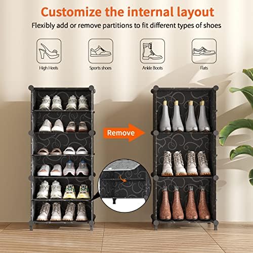 AWTATOS 8 Tiers Shoe Rack Organizer, 32 Pair Shoe Storage Cabinet, Black - Image 5