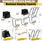 Hard Hat Holder for Truck Car Helmet Organizer, Triple Hooks, Silver, 1 Pcs - Image 3