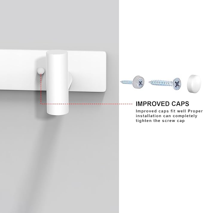 VAEHOLD Hat and Coat Wall Mount Rack - Hooks for Robes, Bags, Keys, and Towels - Bathroom Towel Hanger Organizer (White, “T“ Shape 3 Hooks 1 Pack) - Image 5