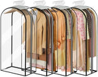 Garment Bags for Hanging Clothes 40” Long,Ultra Clear Suit Bags for Closet Storage, Moving Organization, Travel Covers with 10" Gussets for Coat, Dress, Shirt and Sweater - 4 PCS by Ramota