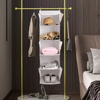 BrilliantJo 5 Shelves Hanging Closet Organizer, 2 Pack Hanging Storage with 6 Side Pockets for Clothes Shoes, 43"x12"x12"(Strip) - Image 2