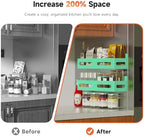 Sevenblue 4-Pack Magnetic Spice Rack for Refrigerator with Hooks, Green - Image 3