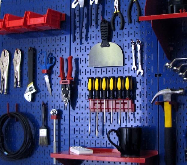 Wall Control 30-P-3232BU Blue Metal Pegboard Pack - Image 6
