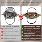 Doxo Purse Organizer Insert for Longchamp Le Pliage Tote, Large Bag Organizer with YKK Zipper Pocket & Cup Holder, Handbag Shaper for Women, Fits Original/Green/Energy L Tote, Black-WL - Image 5