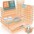 25 PCS Plastic Drawer Organizer Set, Makeup Organizers and Storage Bins by WOWBOX