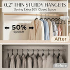 SMARTOR Plastic Hangers 50 Pack, Heavy Duty Plastic Hangers for Clothes | Non-velvet Slim Hangers with 360° Swivel Hook & Clothes Thin Hanger - Durable Coat Hangars, Space Saving Hanger - Black - Image 3