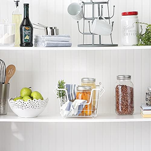 DII Metal Wire Utility Storage Bin, Medium, 11x11x8", White - Image 5
