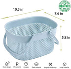 rejomiik Portable Plastic Shower Caddy Basket with Handles, Blue - Image 5