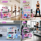 Dumbbell Rack, Weight Rack for Home Gym Dumbbells, Adjustable Barbell Rack for Kettlebells Yoga Mat & Balls, Sports Equipment Organizer Storage Rack - Image 6