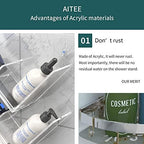AITEE Acrylic Shower Caddy Organizer, Shampoo Holder Shelf Wall Mounted - Image 3