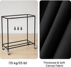 StorageWorks 3 Section Laundry Hamper, 120L Black Sorter Cart with Wheels - Image 4