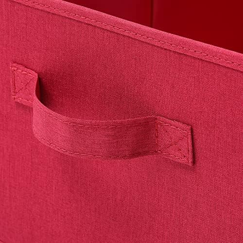 HOONEX Storage Bins with Lids for Organizing, Pack of 2, Storage Boxes with 2 Carrying Handles and Sturdy Heavy Cardboard, 16.5" L x 11.8" W x 7.5" H for Shoes, Books, Clothes, Red - Image 7