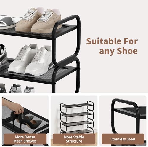 4 Tier Shoe Rack - Expandable Shoe Organizer for Closet - Image 4