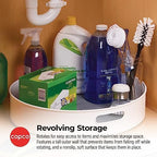 Copco Under-Sink Pantry and Cabinet Organizer, 18-Inch, Revolving Storage Solution, White and Gray - Image 4