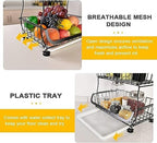 Fruit Vegetable Storage Basket, 4 Tier Stackable Metal Wire Storage Baskets with Wheels, Fruit Vegetable Produce Basket Organizer Bins for Kitchen, Pantry, Bathroom - Image 6