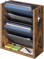 Mail Organizer Wall Mounted, 6-Slot Hanging File Organizer with Key Holder by Cresohom
