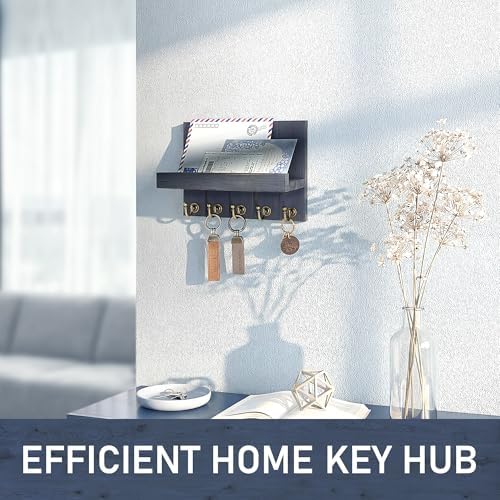 Rebee Vision Key Holder Wall Mount with Shelf for Room Decor, Royal Blue - Image 4