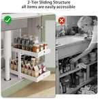 2 Pack Bamboo Under Sink Organizer, 2-Tier Pull-Out Drawers, Kitchen & Bath - Image 7