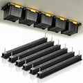 WooFog Ceiling Utility Bin Rails Storage Rack, Overhead Garage Storage Racks, Heavy Duty Hanging Storage Racks for Garage, Adjustable Width, Black (26in-6 Sets for 5 Bins) by WooFog