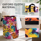 Leopard Print Laundry Basket Storage Bin Foldable Laundry Hamper Clothes Storage Bucket Organizer 19.6x15.7 Inch For Laundry Room/Bedroom/Bathroom - Image 3
