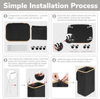 Goodpick 100L Large Rolling Laundry Basket with Wheels and Lid, Black - Image 6