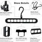 9 Space-Saving Hangers Heavy-Duty PP Plastic Tiered Hanger Organizer with Non-Slip Foldable Design, for Closet (Black, 5) - Image 4