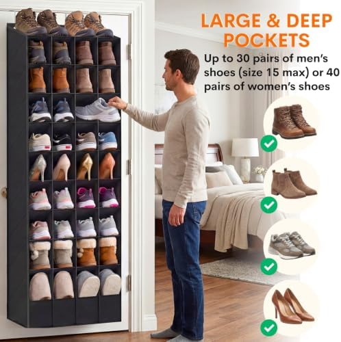 Ofiray-home Over the Door Shoe Organizer, 30-40 Pairs - Image 5