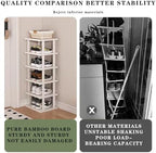 SAN HE 7-Tier Modern Bamboo Shoe Rack - Vertical, Slim, Space-Saving Shoe Organizer for Small Spaces, Closet, Entryway, Corner, Garage, Bedroom - Image 4