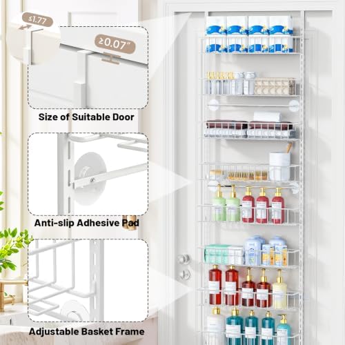 ElegantArray 10-Tier Pantry Door Organizer, White - Image 4