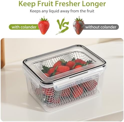 3 PCS Large Fruit storage Containers for Fridge Food Storage Containers - Image 3