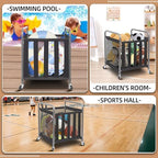 STORAGE MANIAC Ball Storage Bin Rolling Sports Ball Cart, Metal Garage Organizer Sport Rack Basketball Storage Cage for Garage or Gym, Indoor & Outdoor Sports Equipment Organizer - Image 6