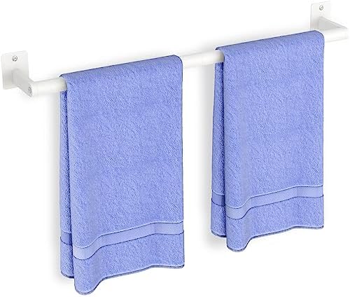 Bathroom Towel Bar, 24 Inch Towel Racks for Bathroom Wall Mounted, Heavy Duty Bath Hand Towel Holder Organizer, Modern Home Decor Towel Rod Bathroom Hardware Accessories, White by JUCHALIHOME