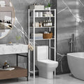 samstar 4 Tier Over The Toilet Storage Rack, Bathroom Organizer Shelves Cabinet Above Toilet, with Adjustable Height Freestanding Shelf Space Saver, White by Samstar