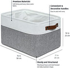 OrganiHaus 15x11in Canvas Storage Baskets 3 Pack - Fabric Bins for Shelves - Image 2
